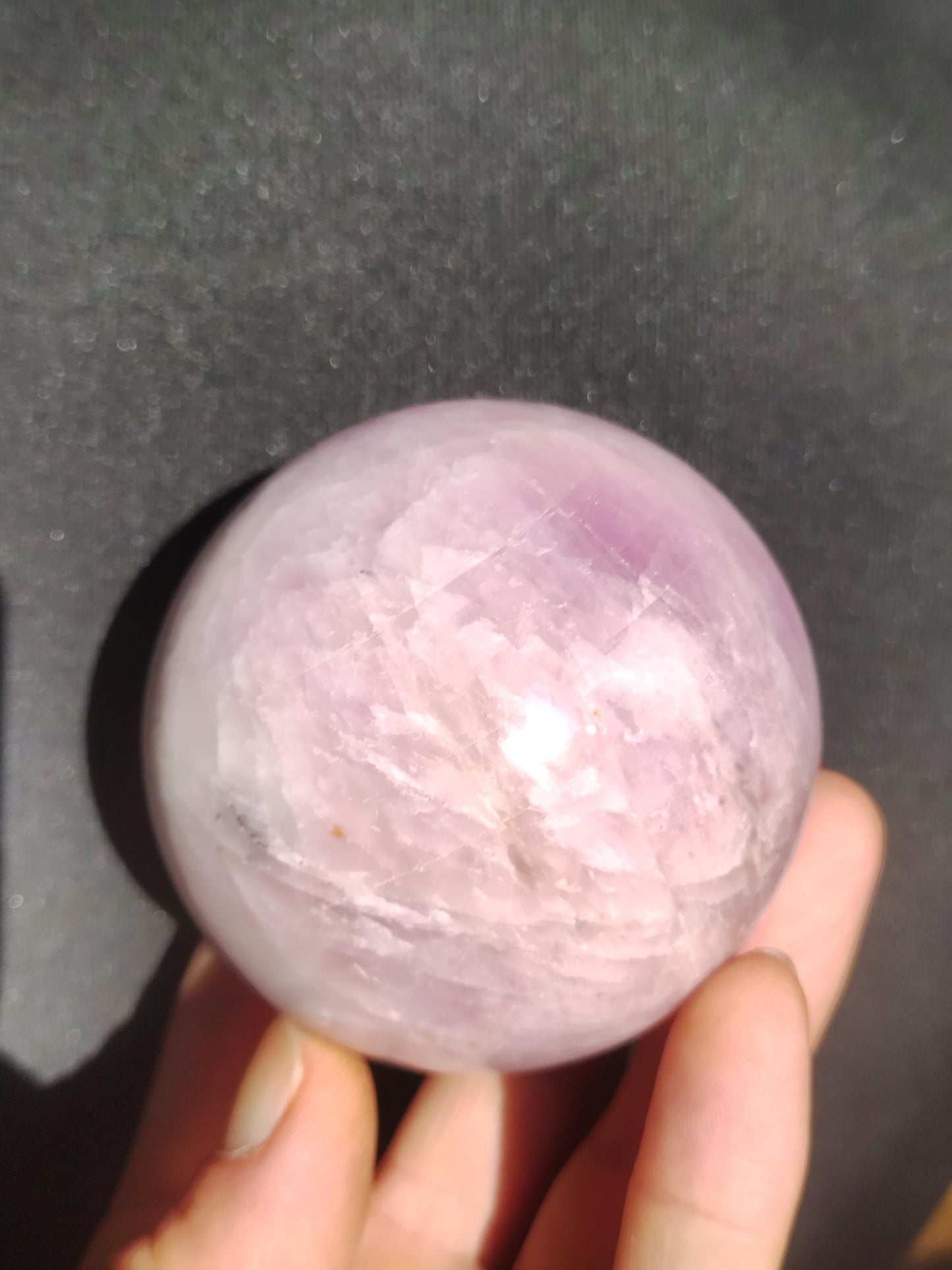 XL Kunzit rosa Schimmer Flash ~ Edelstein Kugel Deko Sphere Haus Wohn Kristall HIPPIE Heilstein Rarität Selten Geschenk Frau Geschenk Er Sie