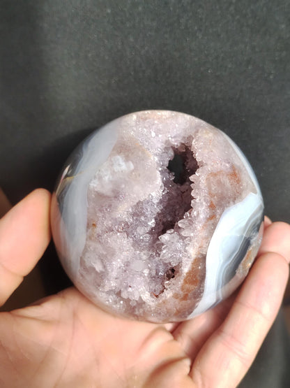 XXL Amethyst Agate Druzy Geode Ball ~ Magical Gemstone Decoration Crystal Sphere Healing Stone Purple Energy Living Rarity Collector Gift