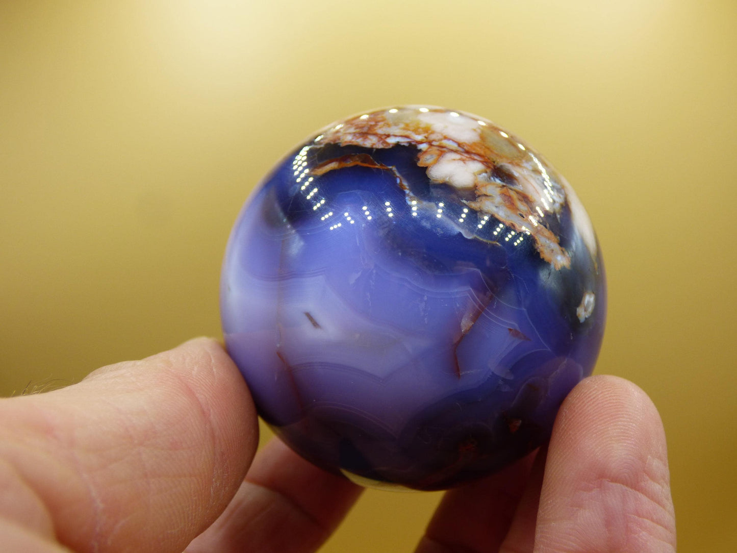 Flower Agate blue Flower Blossom A- Gemstone Ball Decoration Crystal Sphere Meditation Healing Stone Nature Gift He She Man Woman Rare Rarity