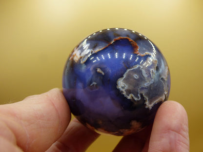 Flower Agate blue Flower Blossom A- Gemstone Ball Decoration Crystal Sphere Meditation Healing Stone Nature Gift He She Man Woman Rare Rarity