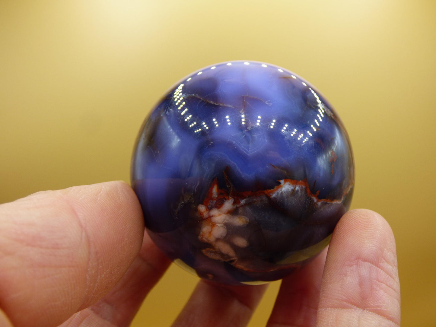 Flower Agate blue Flower Blossom A- Gemstone Ball Decoration Crystal Sphere Meditation Healing Stone Nature Gift He She Man Woman Rare Rarity