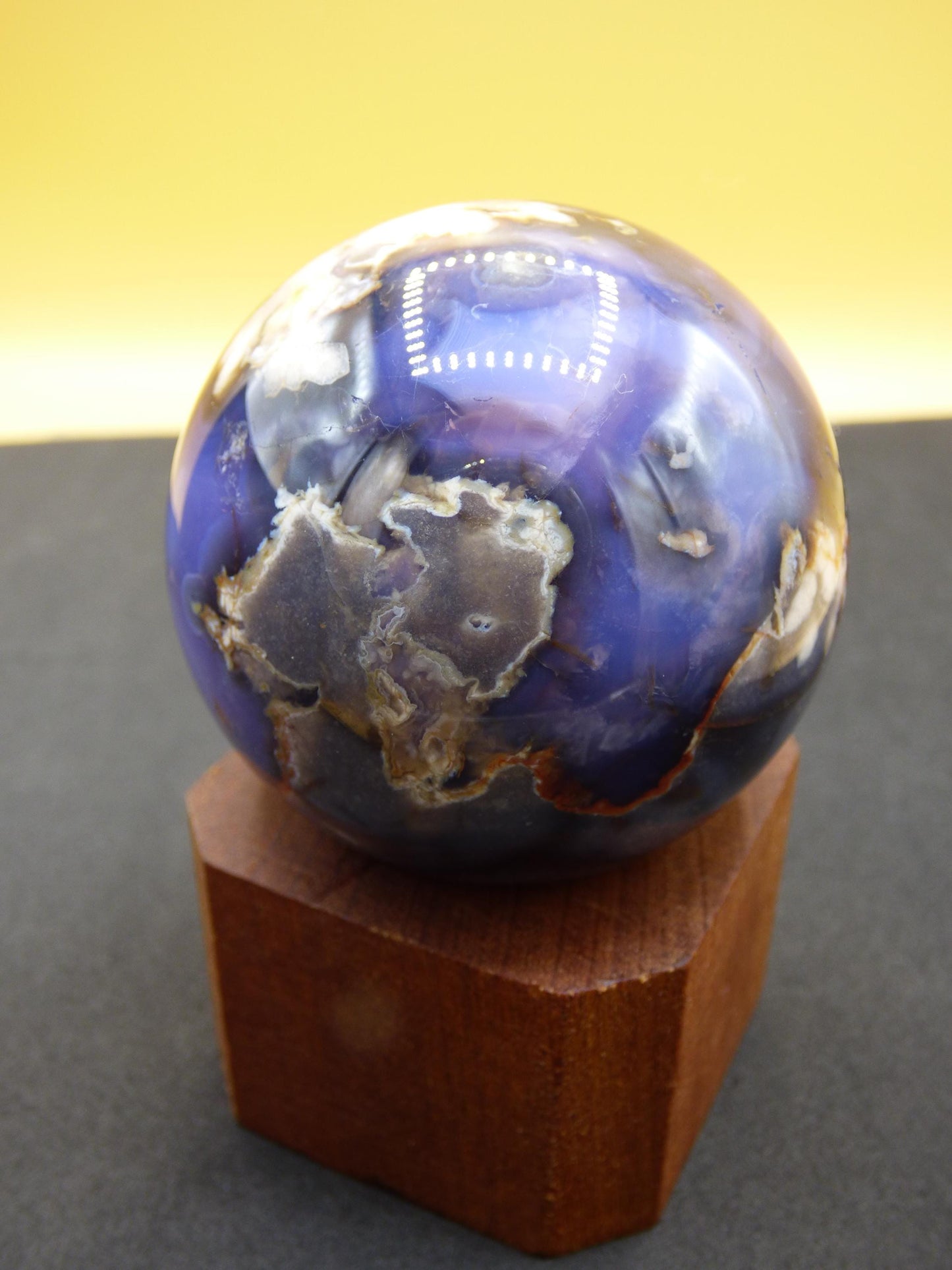 Flower Agate blue Flower Blossom A- Gemstone Ball Decoration Crystal Sphere Meditation Healing Stone Nature Gift He She Man Woman Rare Rarity