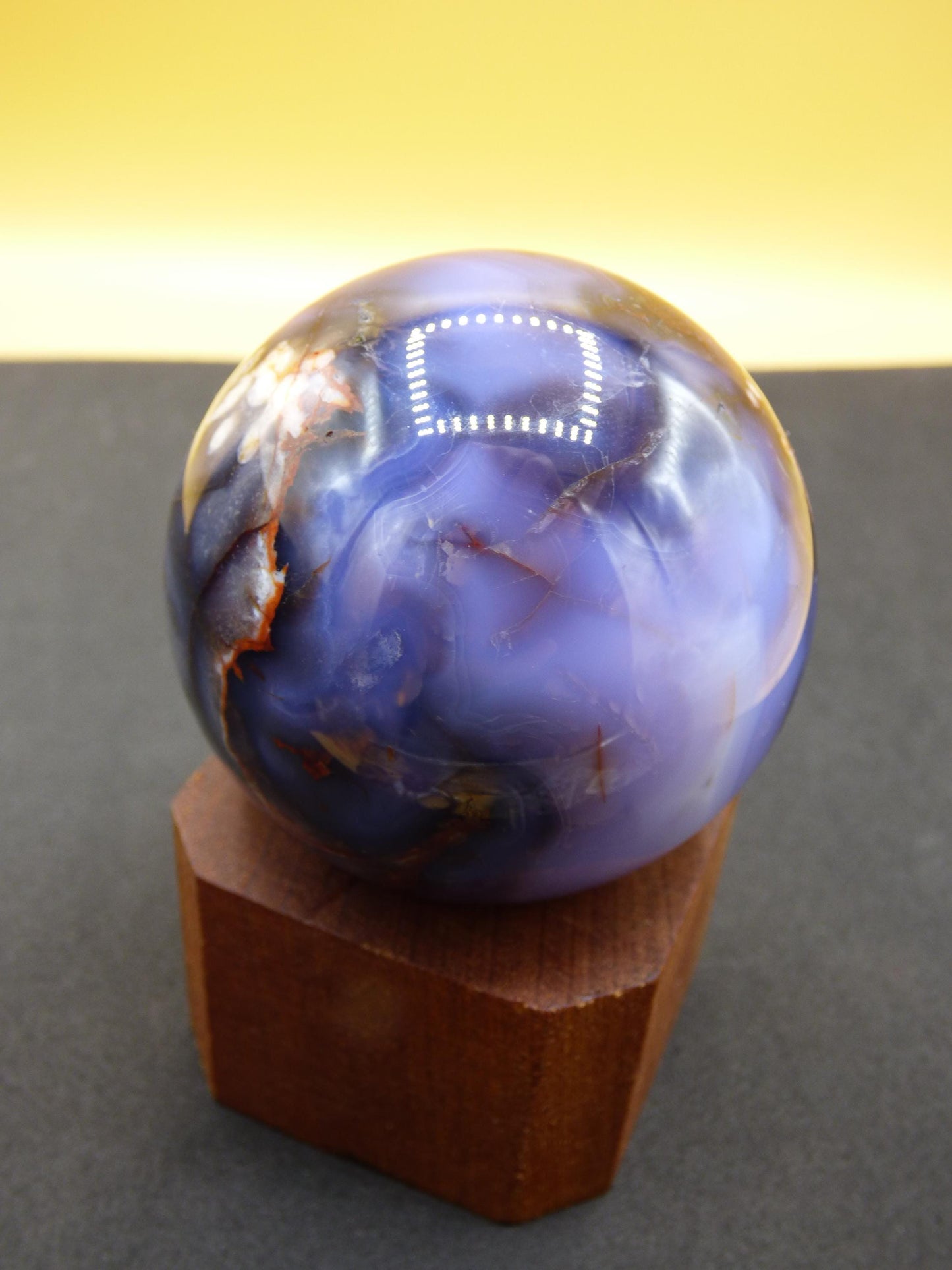 Flower Agate blue Flower Blossom A- Gemstone Ball Decoration Crystal Sphere Meditation Healing Stone Nature Gift He She Man Woman Rare Rarity