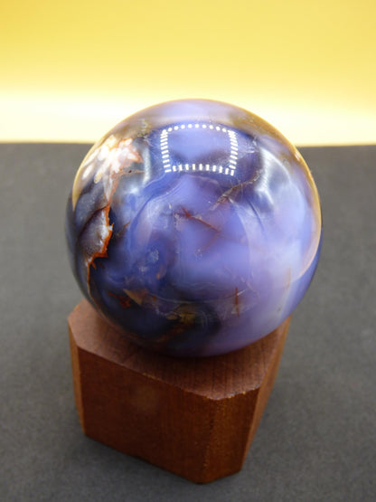 Flower Agate blue Flower Blossom A- Gemstone Ball Decoration Crystal Sphere Meditation Healing Stone Nature Gift He She Man Woman Rare Rarity