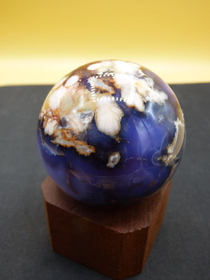 Flower Agate blue Flower Blossom A- Gemstone Ball Decoration Crystal Sphere Meditation Healing Stone Nature Gift He She Man Woman Rare Rarity