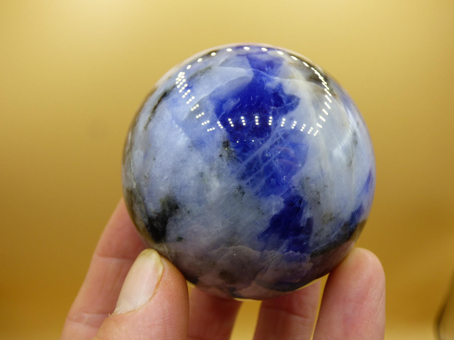 Sodalith - Edelstein Kugel Deko Sphere Massage Kristall Spielkugel Meditation Heilstein Frau Mann Geschenk Er Sie Haus Energie Traum Wohnen