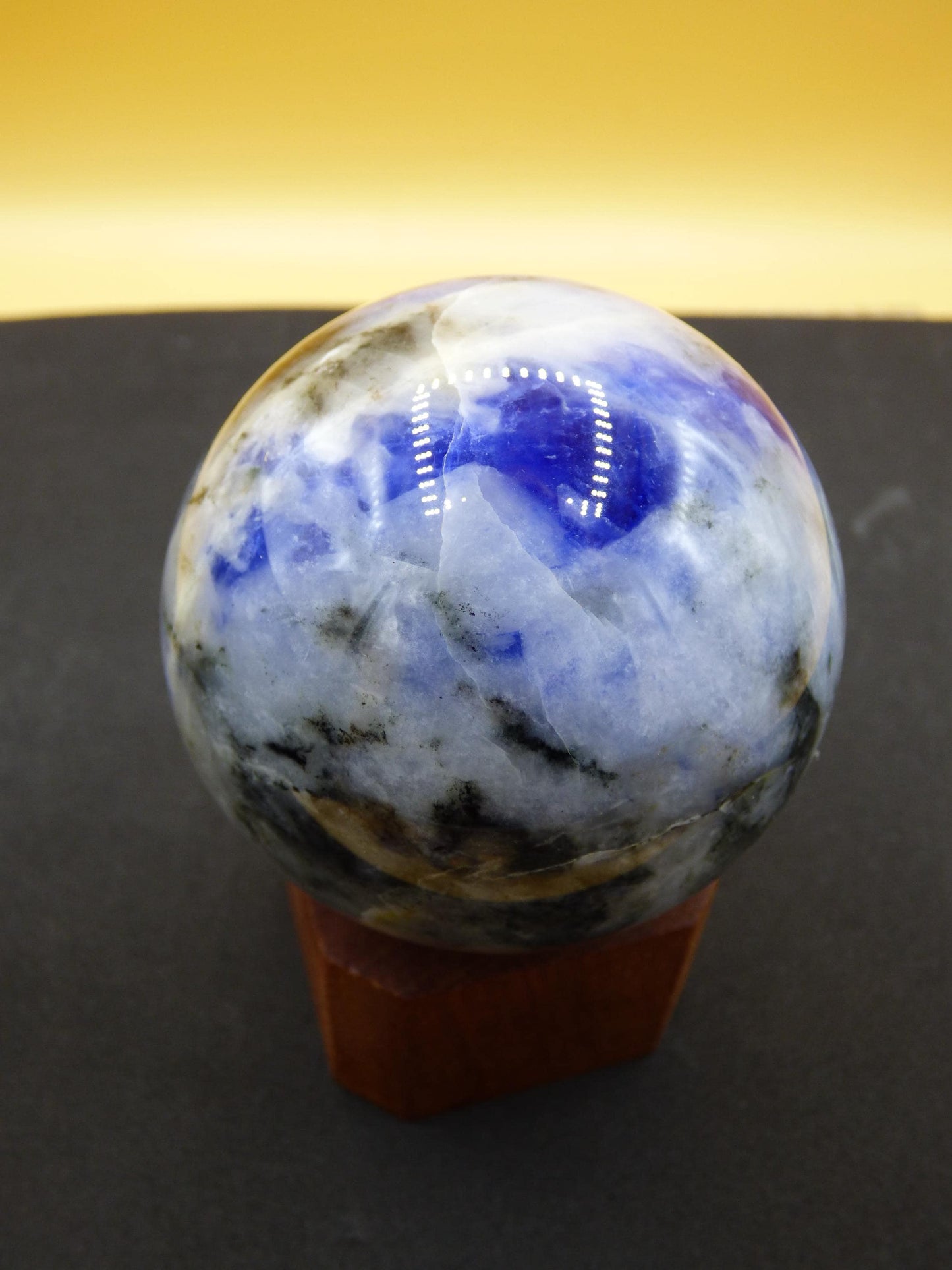 Sodalith - Edelstein Kugel Deko Sphere Massage Kristall Spielkugel Meditation Heilstein Frau Mann Geschenk Er Sie Haus Energie Traum Wohnen