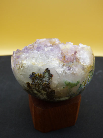 Amethyst Achat Geode Kugel ~ Magische Edelstein Deko Kristall Stufe Sphere Heilstein lila Energie Wohnen Rarität Sammler Geschenk