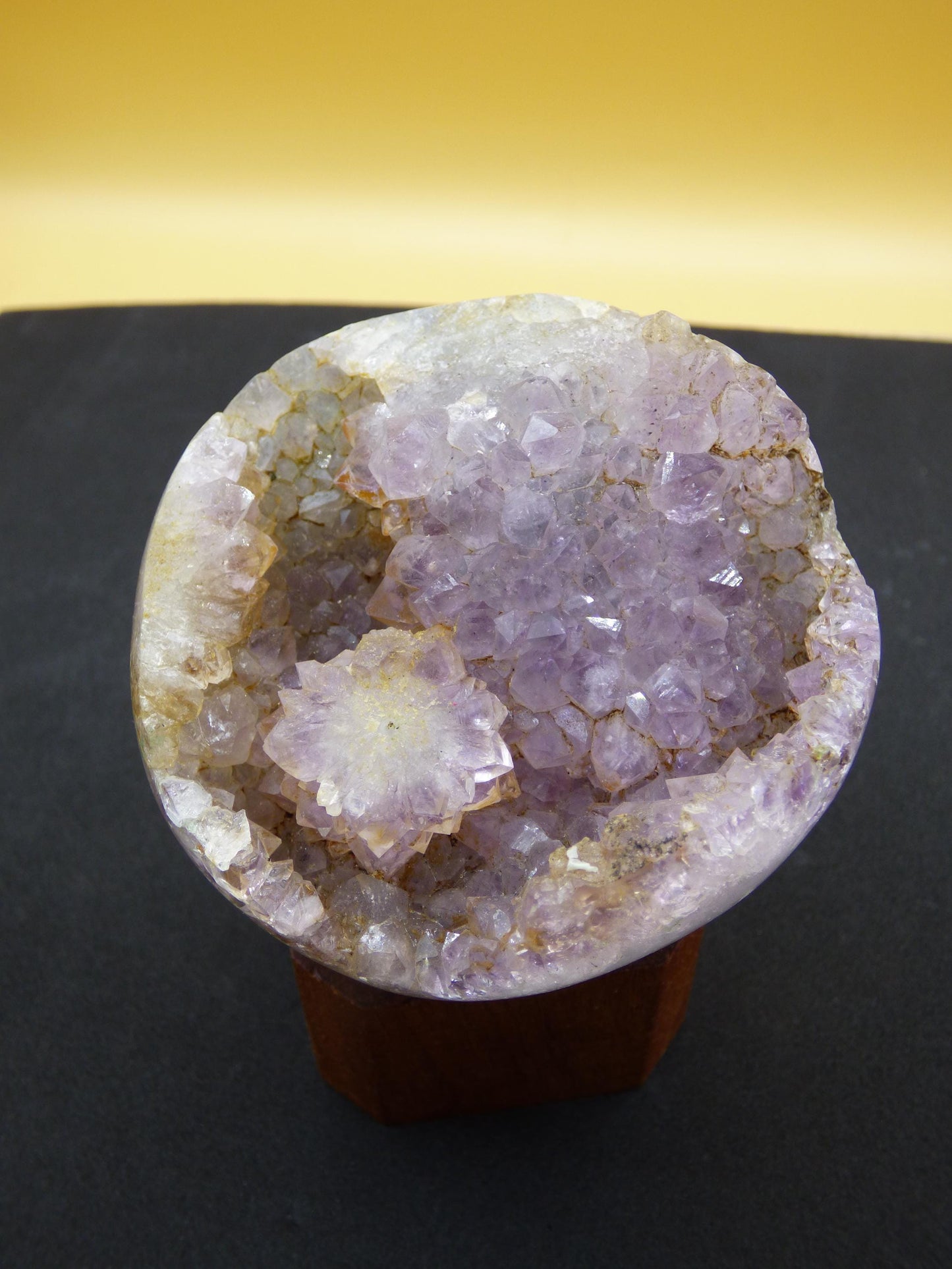 Amethyst Achat Geode Kugel ~ Magische Edelstein Deko Kristall Stufe Sphere Heilstein lila Energie Wohnen Rarität Sammler Geschenk
