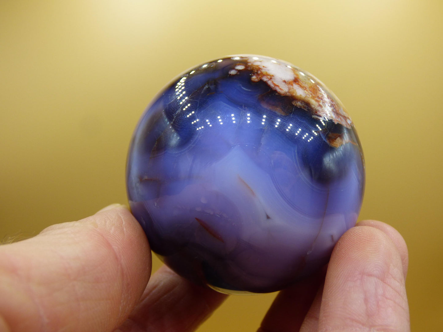 Flower Agate blue Flower Blossom A- Gemstone Ball Decoration Crystal Sphere Meditation Healing Stone Nature Gift He She Man Woman Rare Rarity