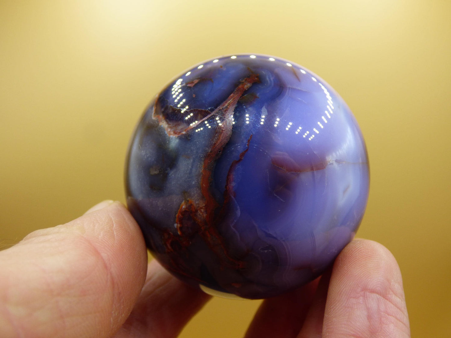 Flower Agate blue Flower Blossom A- Gemstone Ball Decoration Crystal Sphere Meditation Healing Stone Nature Gift He She Man Woman Rare Rarity