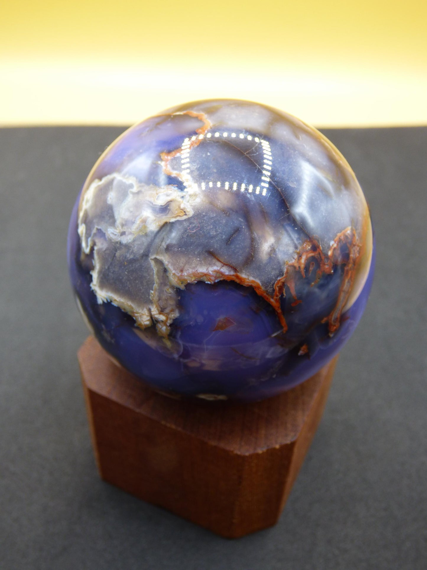 Flower Agate blue Flower Blossom A- Gemstone Ball Decoration Crystal Sphere Meditation Healing Stone Nature Gift He She Man Woman Rare Rarity