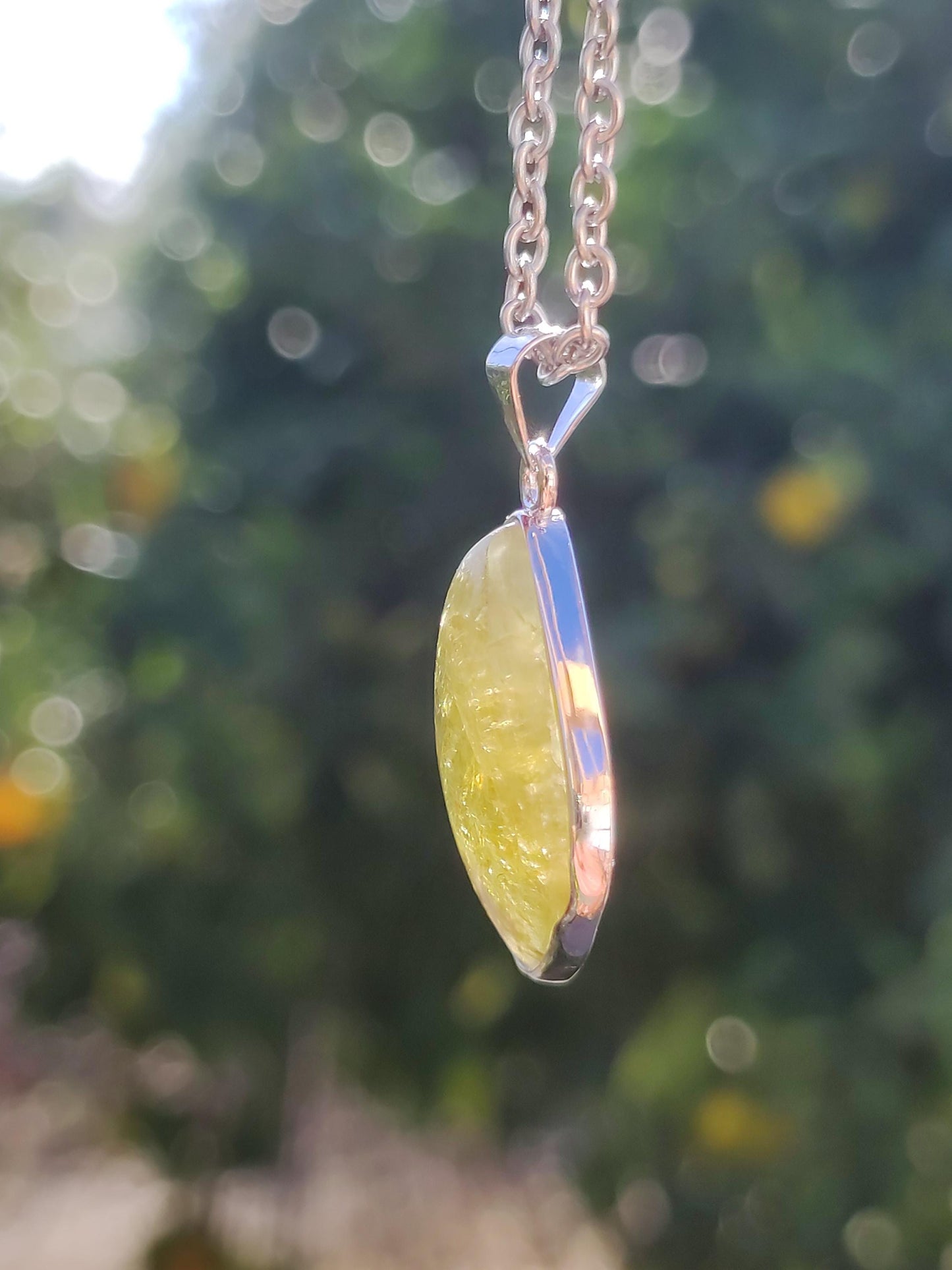 Vesuvianit grün AAA 925 Silber Edelstein Kette Natur Heilstein Kristall Rarität Anhänger Mann Frau Er Sie Geschenk Wunderschön Edel