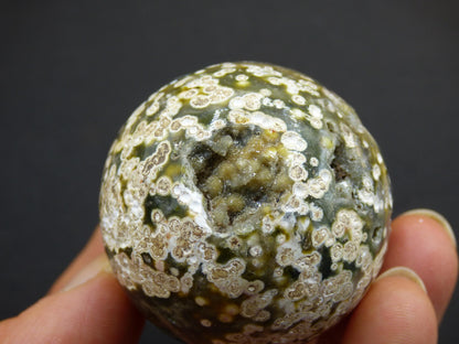 8 Adern Ocean Jaspis Orbicular grün - Edelstein Kugel Natur Heilstein Deko Kristall Geschenk Er Sie Mann Frau Haus Wohnung Energie Selten