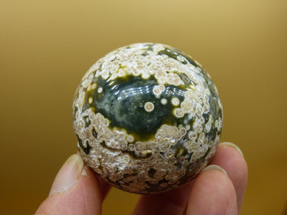 8 Adern Ocean Jaspis Orbicular grün - Edelstein Kugel Natur Heilstein Deko Kristall Geschenk Er Sie Mann Frau Haus Wohnung Energie Selten