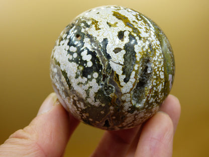 8 Adern Ocean Jaspis Orbicular grün - Edelstein Kugel Natur Heilstein Deko Kristall Geschenk Er Sie Mann Frau Haus Wohnung Energie Selten