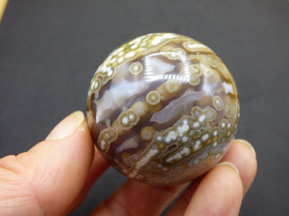 8 Adern Ocean Jaspis Orbicular grün - Edelstein Kugel Natur Heilstein Deko Kristall Geschenk Er Sie Mann Frau Haus Wohnung Energie Selten