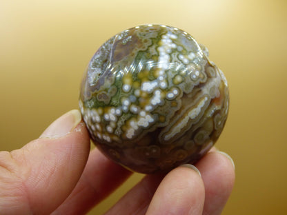 8 Adern Ocean Jaspis Orbicular grün - Edelstein Kugel Natur Heilstein Deko Kristall Geschenk Er Sie Mann Frau Haus Wohnung Energie Selten