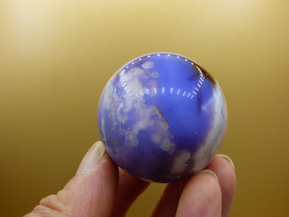 Blumen Achat blau Flower Blossom A- Edelstein Kugel Deko Kristall Sphere Meditation Heilstein Natur Geschenk Er Sie Mann Frau Selten Rarität