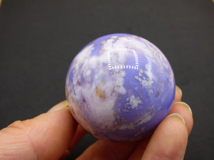 Blumen Achat blau Flower Blossom A- Edelstein Kugel Deko Kristall Sphere Meditation Heilstein Natur Geschenk Er Sie Mann Frau Selten Rarität