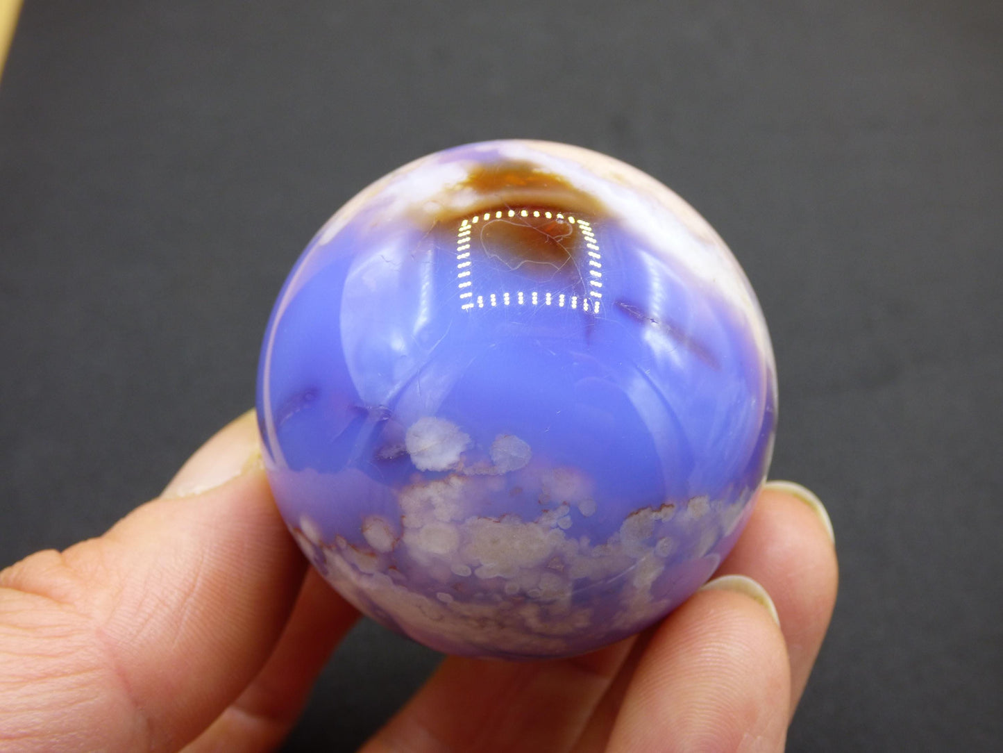 Blumen Achat blau Flower Blossom A- Edelstein Kugel Deko Kristall Sphere Meditation Heilstein Natur Geschenk Er Sie Mann Frau Selten Rarität