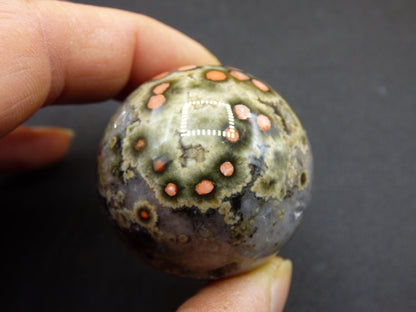 8 Adern Ocean Jaspis Orbicular rot - Edelstein Kugel Natur Heilstein Deko Kristall Geschenk Er Sie Mann Frau Haus Wohnung Energie Selten