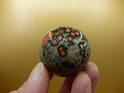 8 Adern Ocean Jaspis Orbicular rot - Edelstein Kugel Natur Heilstein Deko Kristall Geschenk Er Sie Mann Frau Haus Wohnung Energie Selten