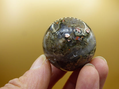 8 Adern Ocean Jaspis Orbicular rot - Edelstein Kugel Natur Heilstein Deko Kristall Geschenk Er Sie Mann Frau Haus Wohnung Energie Selten