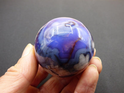Blumen Achat blau Flower Blossom A- Edelstein Kugel Deko Kristall Sphere Meditation Heilstein Natur Geschenk Er Sie Mann Frau Selten Rarität