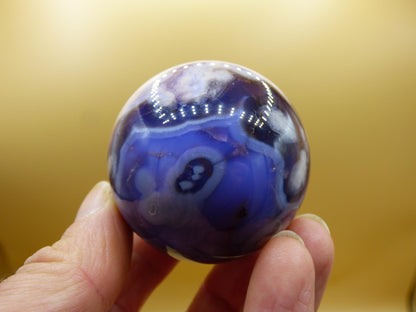 Blumen Achat blau Flower Blossom A- Edelstein Kugel Deko Kristall Sphere Meditation Heilstein Natur Geschenk Er Sie Mann Frau Selten Rarität