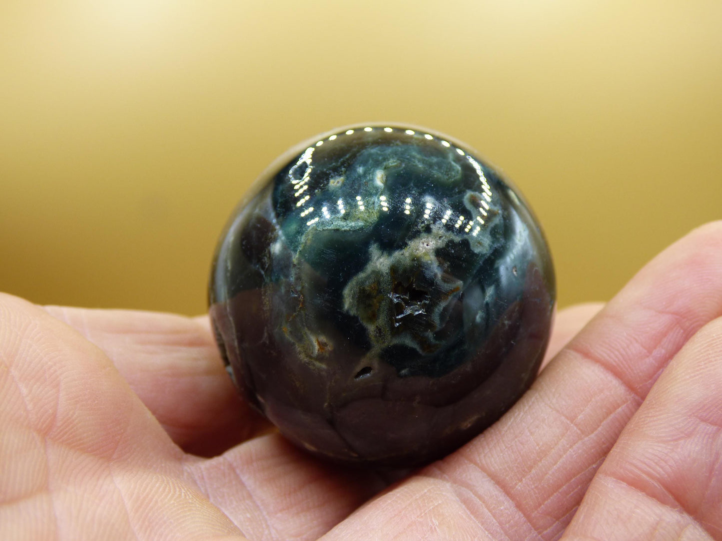 Ocean Jaspis grün - Edelstein Kugel Natur Heilstein Deko Kristall Geschenk Er Sie Mann Frau Haus Wohnung Energie Selten