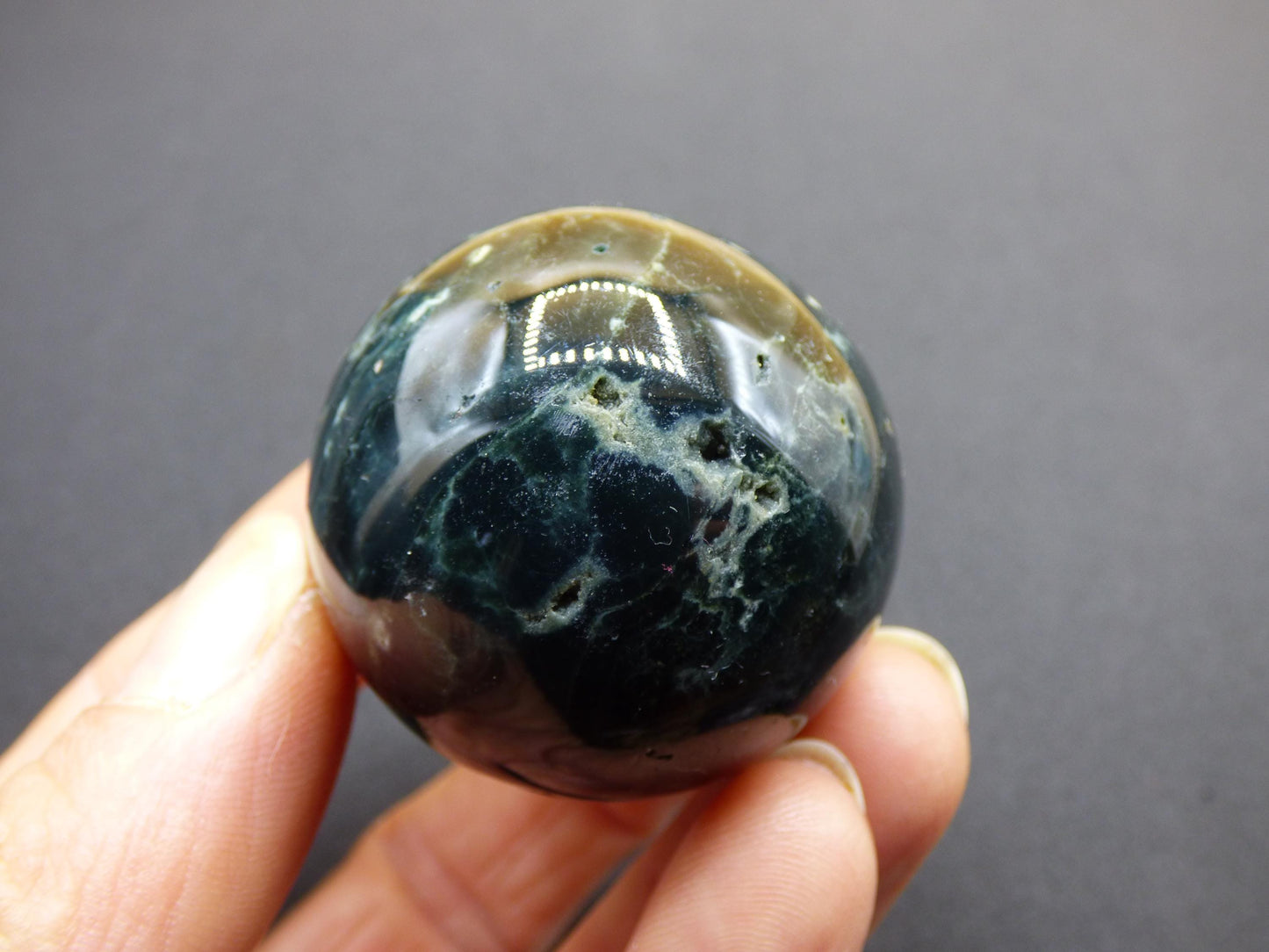 Ocean Jaspis grün - Edelstein Kugel Natur Heilstein Deko Kristall Geschenk Er Sie Mann Frau Haus Wohnung Energie Selten