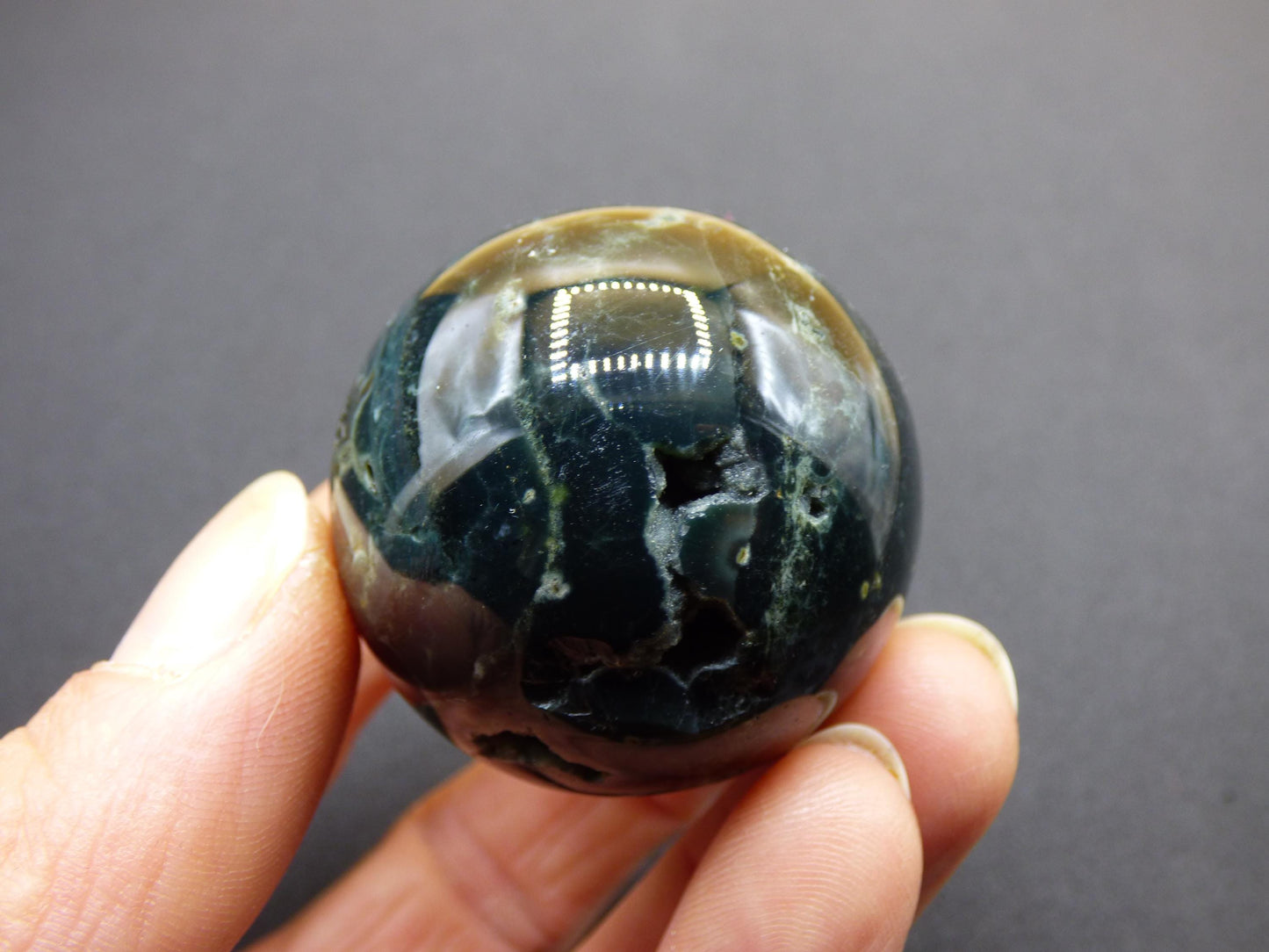 Ocean Jaspis grün - Edelstein Kugel Natur Heilstein Deko Kristall Geschenk Er Sie Mann Frau Haus Wohnung Energie Selten