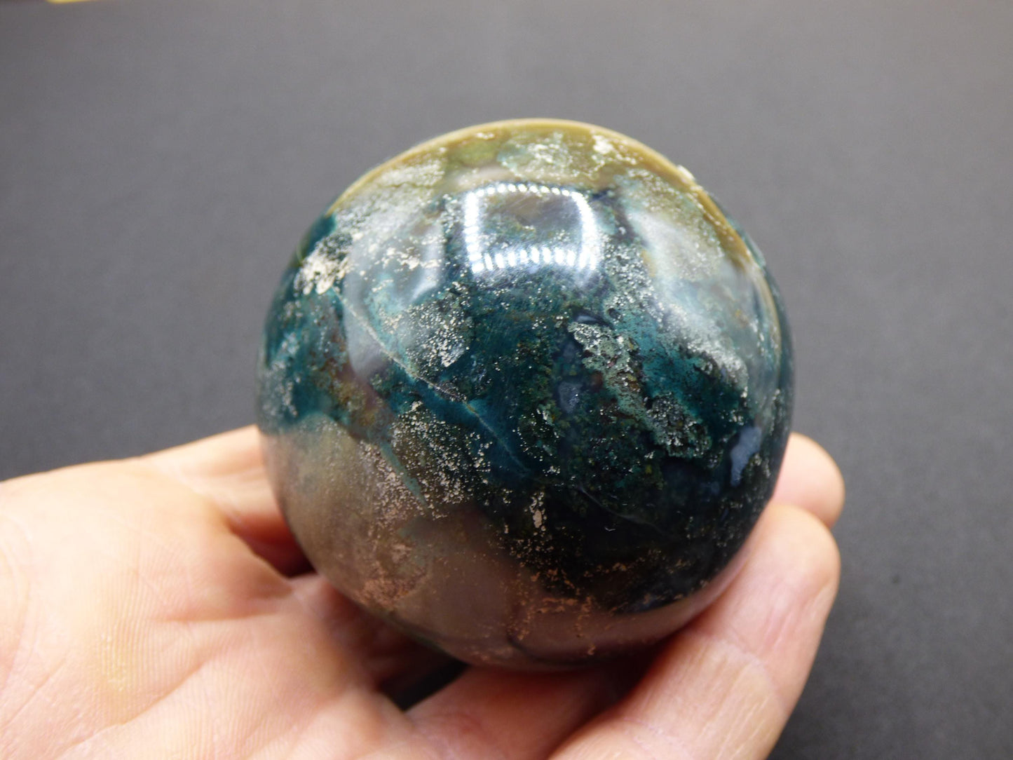 Ocean Jaspis blau grün - Edelstein Kugel Natur Heilstein Deko Kristall Geschenk Er Sie Mann Frau Haus Wohnung Energie Selten