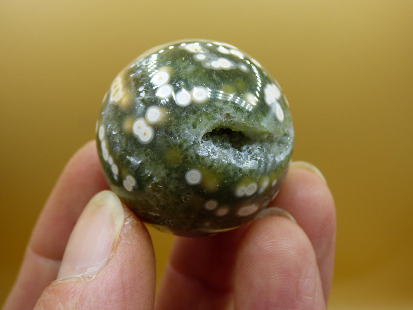 8 Adern Ocean Jaspis Orbicular weiß grün Edelstein Kugel Natur Heilstein Deko Kristall Geschenk Er Sie Mann Frau Haus Wohnung Energie Selten