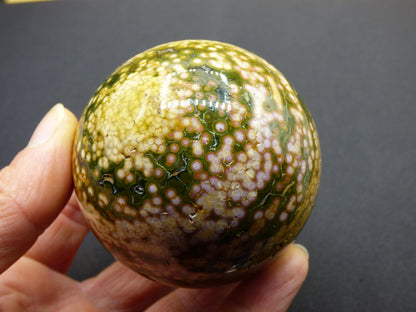 XL 8 Adern Ocean Jaspis Orbicular gelb - Edelstein Kugel Natur Heilstein Deko Kristall Geschenk Er Sie Mann Frau Haus Wohnung Energie Selten