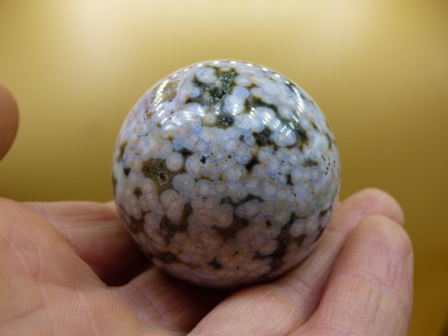 8 Adern Ocean Jaspis Orbicular - Edelstein Kugel Natur Heilstein Deko Kristall Geschenk Er Sie Mann Frau Haus Wohnung Energie Selten