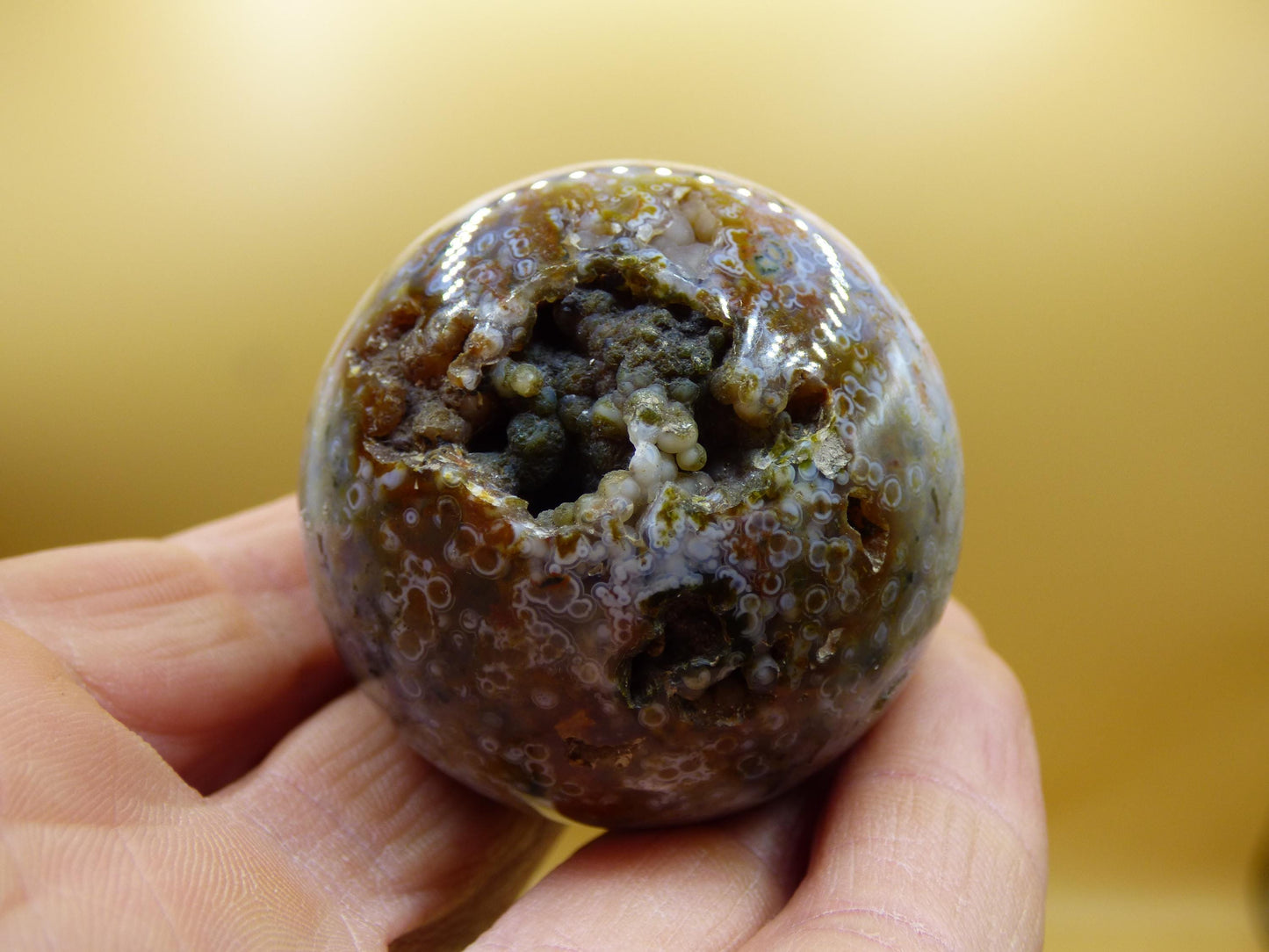 8 Adern Ocean Jaspis Orbicular - Edelstein Kugel Natur Heilstein Deko Kristall Geschenk Er Sie Mann Frau Haus Wohnung Energie Selten