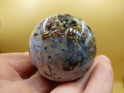 8 Adern Ocean Jaspis Orbicular - Edelstein Kugel Natur Heilstein Deko Kristall Geschenk Er Sie Mann Frau Haus Wohnung Energie Selten