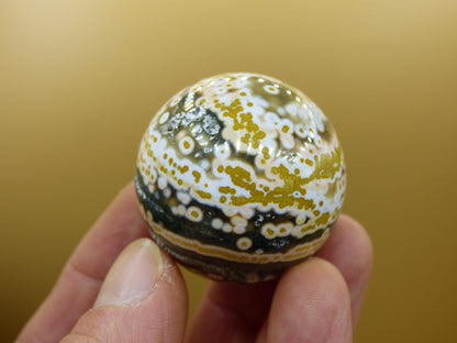 8 Adern Ocean Jaspis Orbicular grün gelb Edelstein Kugel Rarität Natur Heilstein Deko Kristall Geschenk Er Sie Mann Frau Haus Energie Selten