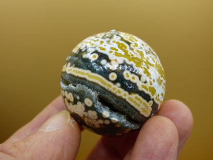 8 Adern Ocean Jaspis Orbicular grün gelb Edelstein Kugel Rarität Natur Heilstein Deko Kristall Geschenk Er Sie Mann Frau Haus Energie Selten