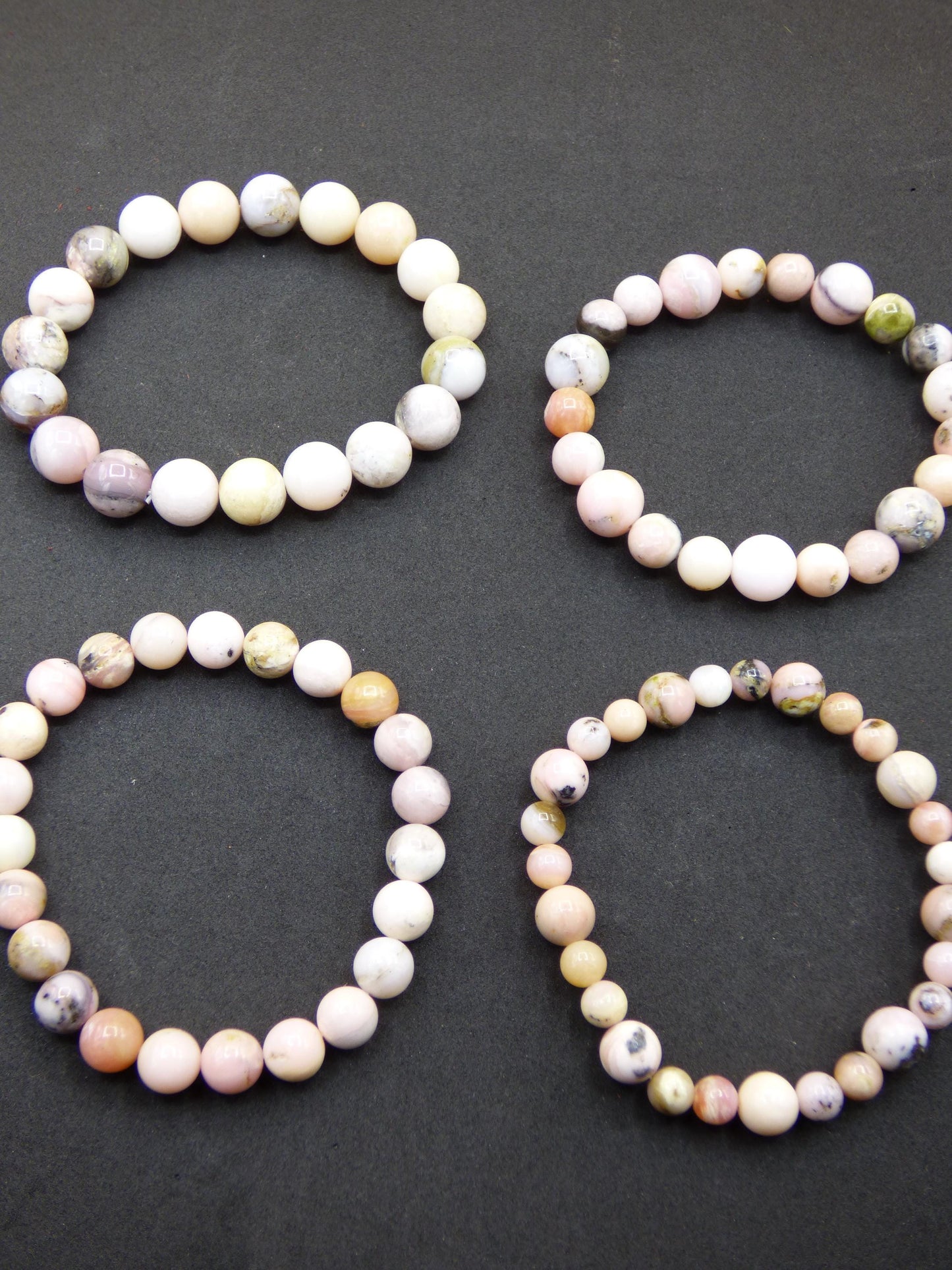 Bracelet en opale rose et opale des Andes, extensible, pierre de guérison naturelle, rareté, cadeau pour homme, femme, mère, petite amie, rare, haute qualité, rouge, rose