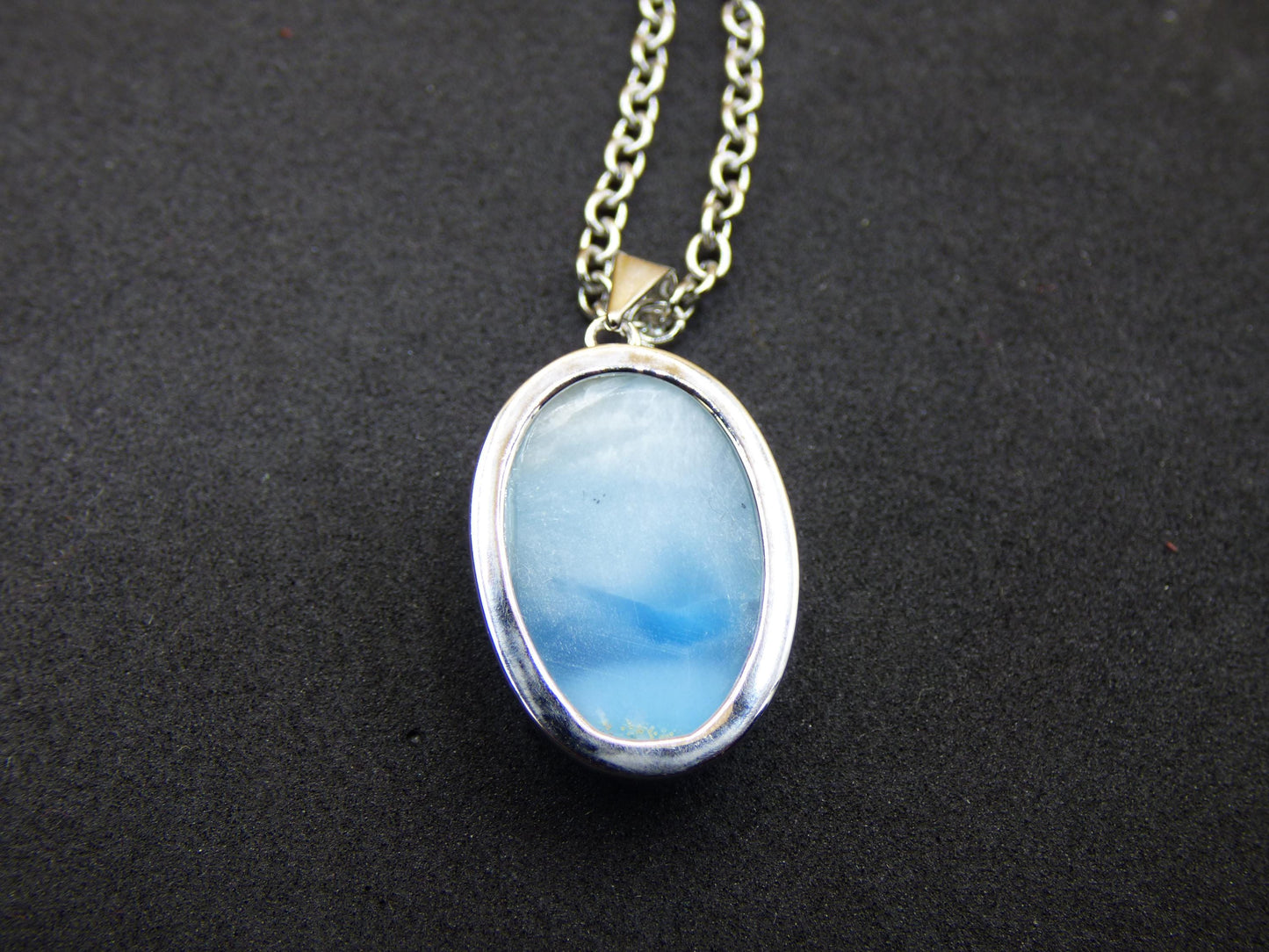 Collier en pierre précieuse Larimar AAA « Atlantis Stone » en argent sterling 925 pour femme, bijou précieux, pierre de guérison naturelle, hippie, rareté, bleu ciel, cadeau
