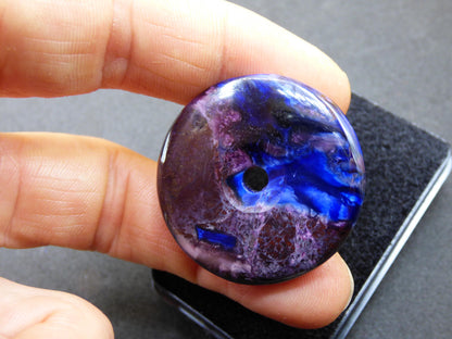 Sugilite &amp; Richterite Bustamite Protection Donut Gemstone Crystal Healing Stone Rareté Rare Collector Sugilite rouge bleu violet pendentif rond cadeau