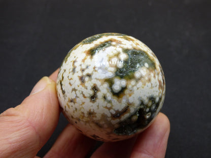 8 Adern Ocean Jaspis Orbicular grün gelb weiß Edelstein Kugel Rarität Natur Heilstein Deko Kristall Geschenk Er Sie Mann Frau Energie Selten
