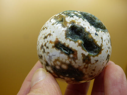 8 Adern Ocean Jaspis Orbicular grün gelb weiß Edelstein Kugel Rarität Natur Heilstein Deko Kristall Geschenk Er Sie Mann Frau Energie Selten
