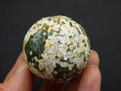8 Adern Ocean Jaspis Orbicular grün - Edelstein Kugel Natur Heilstein Deko Kristall Geschenk Er Sie Mann Frau Haus Wohnung Energie Selten