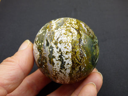 8 Adern Ocean Jaspis Orbicular grün - Edelstein Kugel Natur Heilstein Deko Kristall Geschenk Er Sie Mann Frau Haus Wohnung Energie Selten
