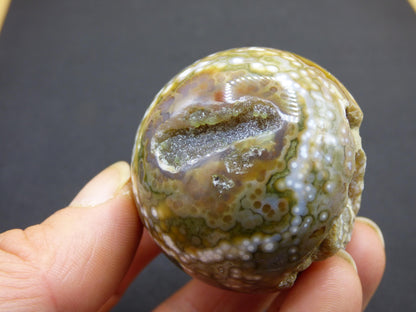 8 Adern Ocean Jaspis Orbicular grün - Edelstein Kugel Natur Heilstein Deko Kristall Geschenk Er Sie Mann Frau Haus Wohnung Energie Selten