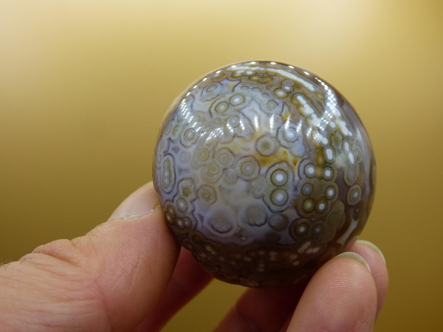 8 Adern Ocean Jaspis Orbicular grün - Edelstein Kugel Natur Heilstein Deko Kristall Geschenk Er Sie Mann Frau Haus Wohnung Energie Selten